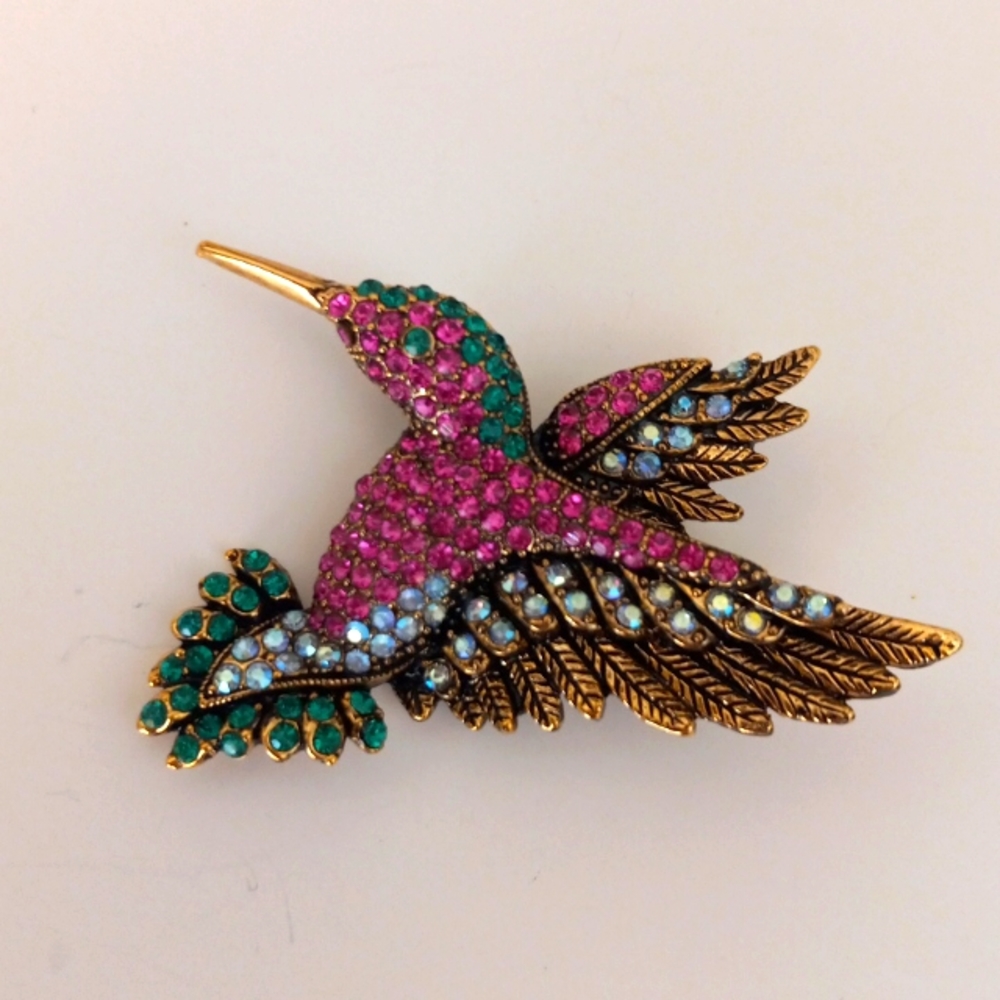 Off Park Collection Crystal Bird Brooch